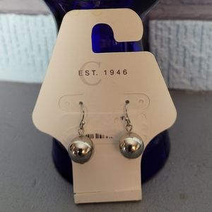 Silver tone ball earrings